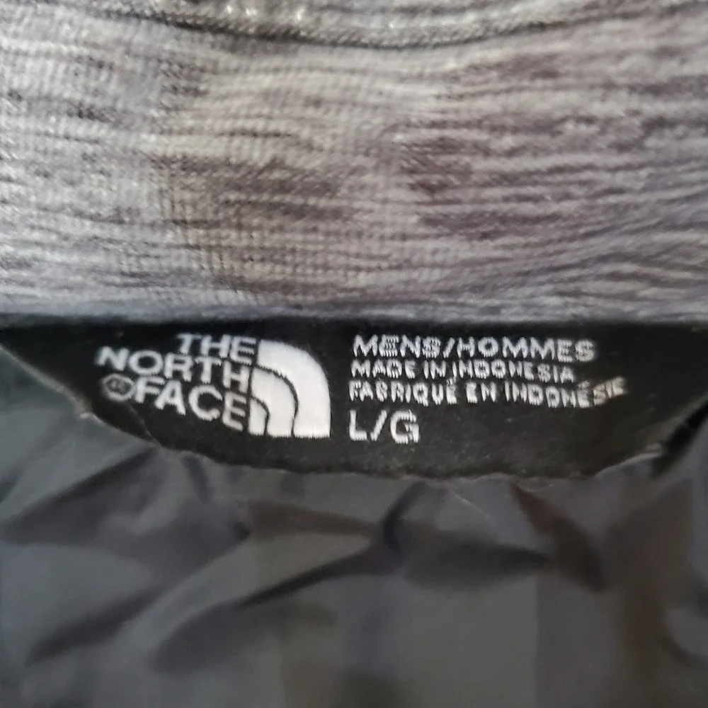 The North Face Mens Gray 550 Down Snap Neck Pullover Puffer Jacket Large